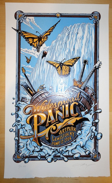 2014 Widespread Panic - Lewiston Linocut Concert Poster by AJ Masthay