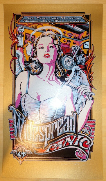 2014 Widespread Panic - Milwaukee I Gold Variant Poster by AJ Masthay