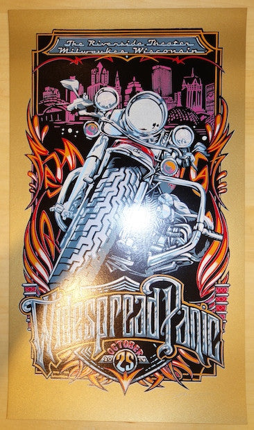 2014 Widespread Panic - Milwaukee II Gold Variant Poster by AJ Masthay