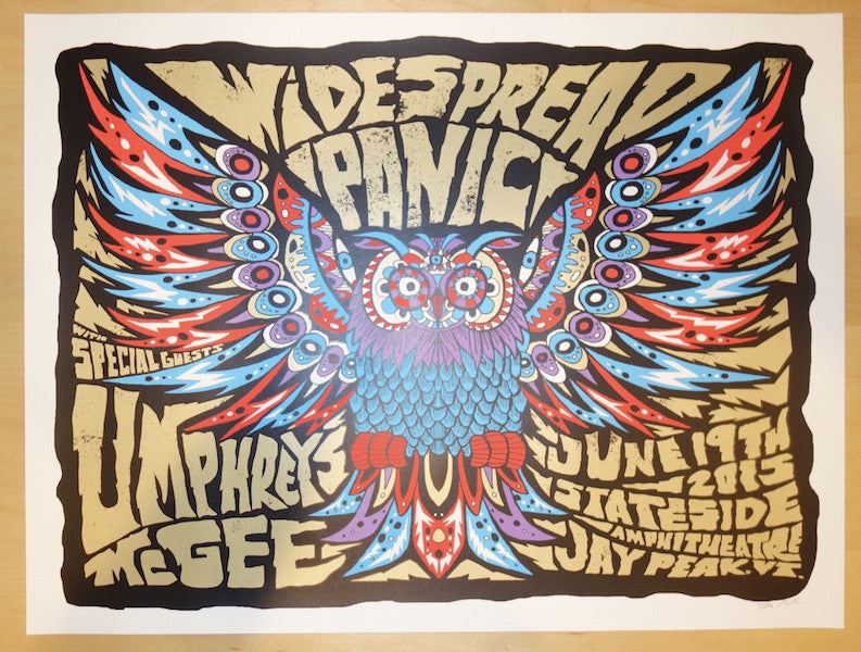 2015 Widespread Panic - Jay Peak Silkscreen Concert Poster by Nate Duval