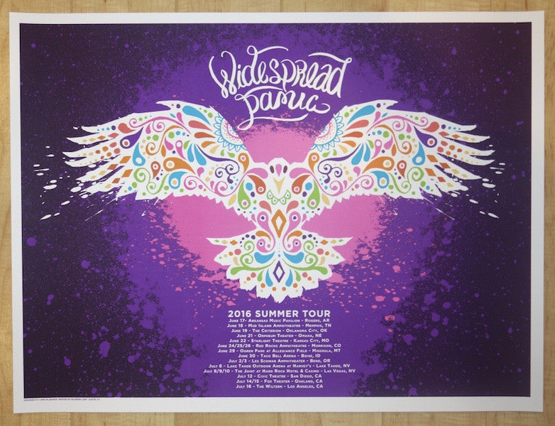 2016 Widespread Panic - Summer Tour Silkscreen Concert Poster by Chris Bilheimer