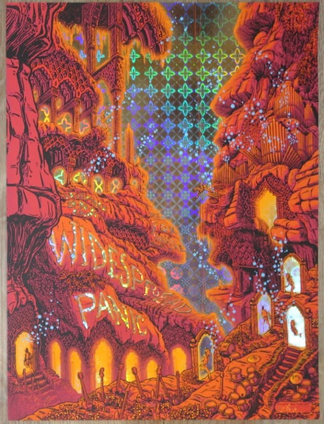 2017 Widespread Panic - Atlanta NYE Galactic Windows Foil Concert Poster by James Flames