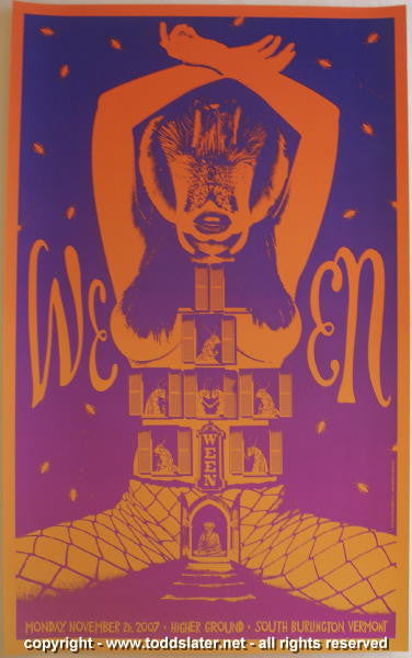 2007 Ween - Vermont Silkscreen Concert Poster by Todd Slater