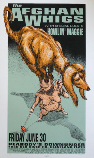 1995 Afghan Whigs - Cleveland Silkscreen Concert Poster by Derek Hess (95-21)