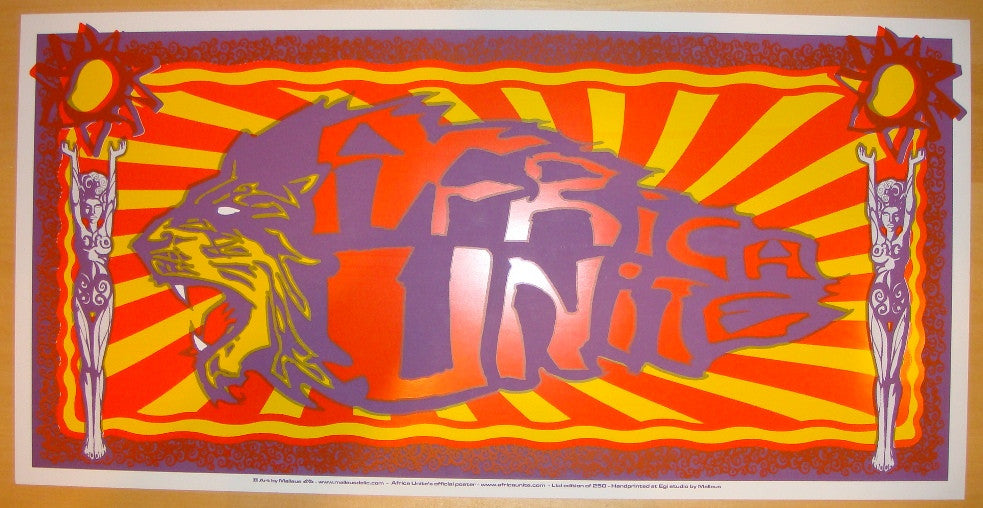 2003 Africa Unite - Tour Silkscreen Concert Poster by Malleus