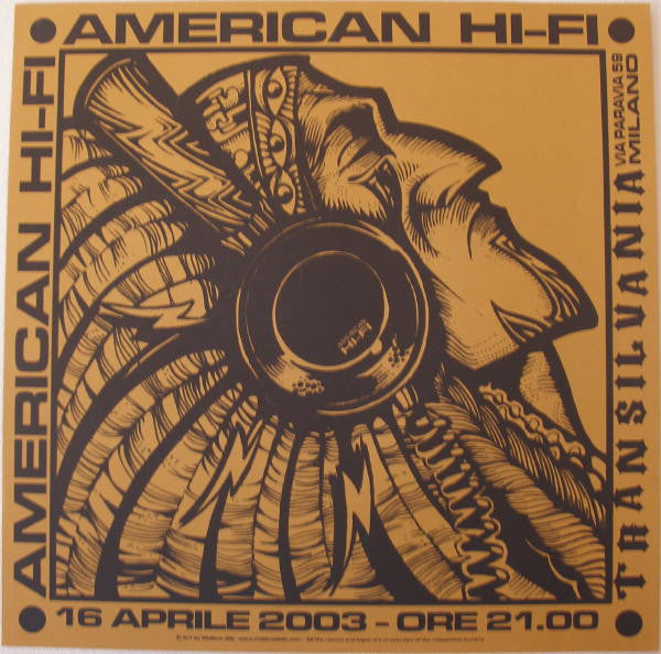 2003 American Hi-Fi - Milan Tobacco Concert Poster by Malleus