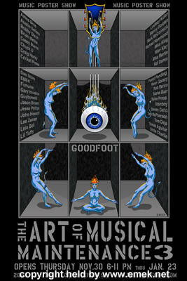 2006 Art of Musical Maintenance 3 - Portland Glow-in-Dark Art Show Poster Emek