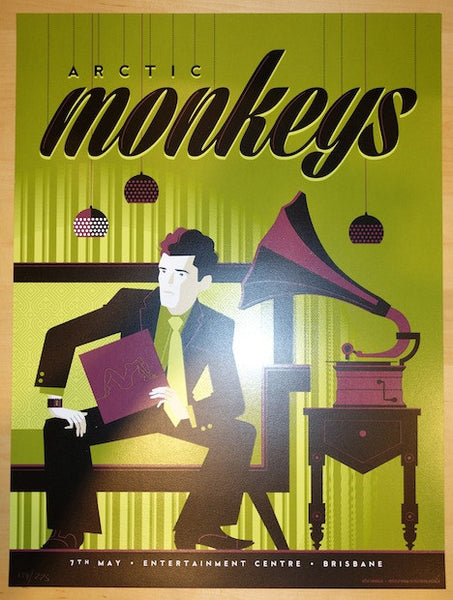 2014 Arctic Monkeys - Brisbane Silkscreen Concert Poster by Tom