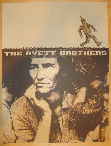 2010 The Avett Brothers - Los Angeles Silkscreen Concert Poster by Rob Jones