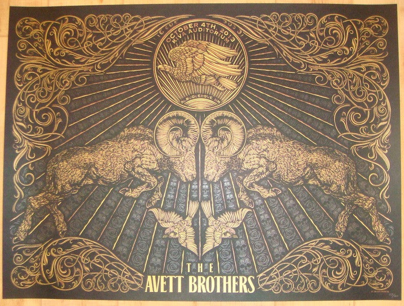 2013 The Avett Brothers - Albuquerque Silkscreen Concert Poster by Todd Slater