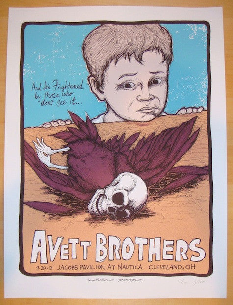 2013 The Avett Brothers - Cleveland Silkscreen Concert Poster by Jermaine Rogers