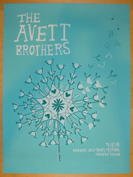 2013 The Avett Brothers - Fredericton Silkscreen Concert Poster by Kat Lamp
