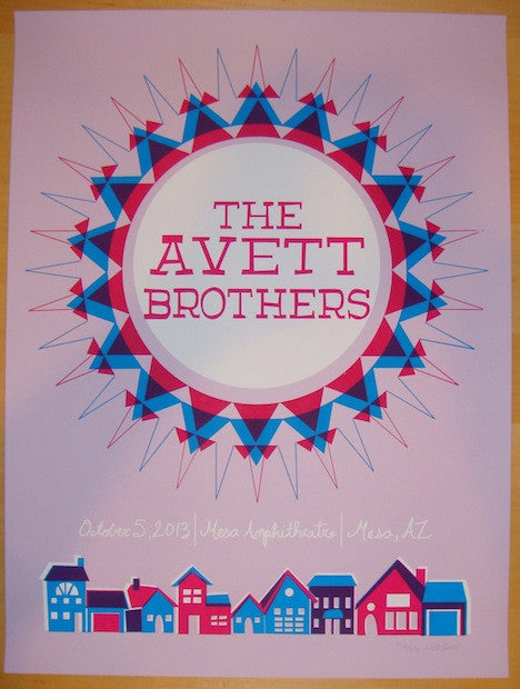 2013 The Avett Brothers - Mesa Silkscreen Concert Poster by Kat Lamp