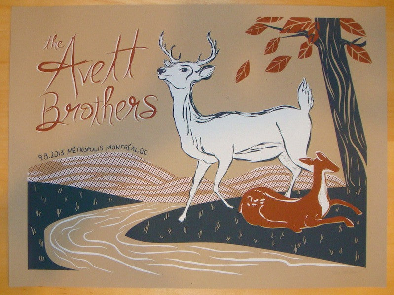 2013 The Avett Brothers - Montreal Silkscreen Concert Poster by Kat Lamp