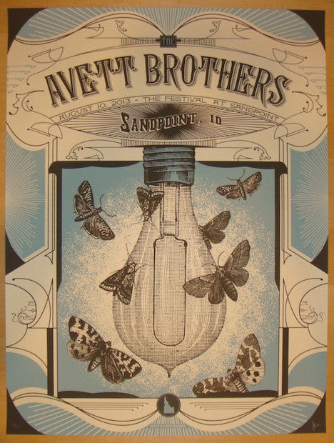 2013 The Avett Brothers - Sandpoint Silkscreen Concert Poster by Status