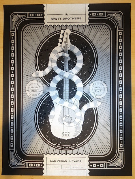 2014 The Avett Brothers - Las Vegas I Silkscreen Concert Poster by Charles Crisler