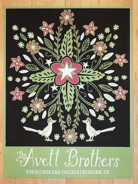 2014 The Avett Brothers - Midland Silkscreen Concert Poster by Kat Lamp