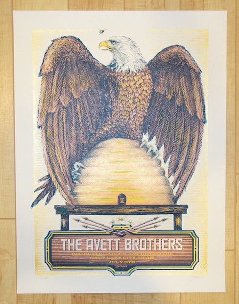 2014 The Avett Brothers - Salt Lake City Silkcreen Concert Poster by Zeb Love