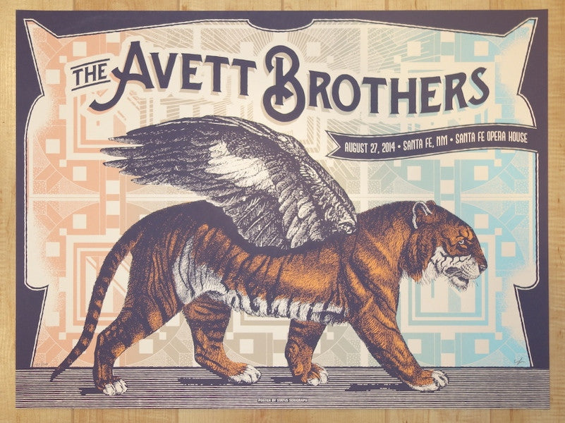 2014 The Avett Brothers - Santa Fe Silkscreen Concert Poster by Status Serigraph