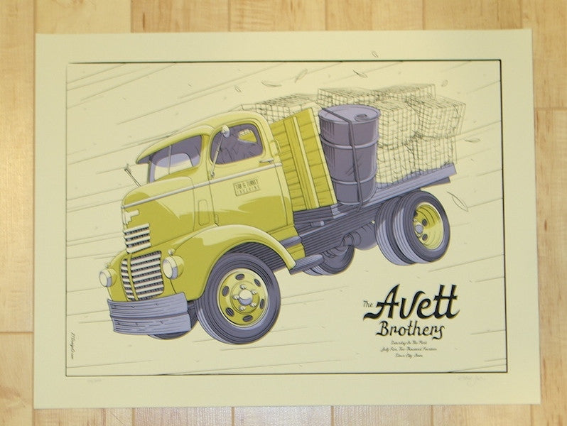 2014 The Avett Brothers - Sioux City Silkscreen Concert Poster by Charles Crisler