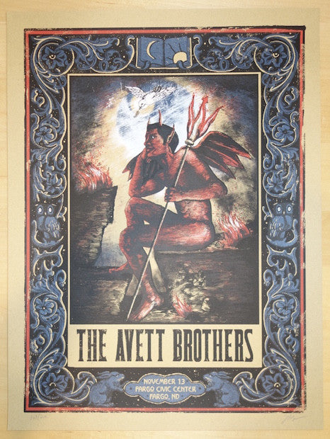 2015 The Avett Brothers - Fargo Silkscreen Concert Poster by Zeb Love