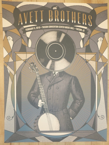 2015 The Avett Brothers - Tucson Silkscreen Concert Poster by Status