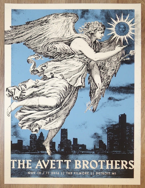 2016 The Avett Brothers - Detroit Silkscreen Concert Poster by the Silent Giants
