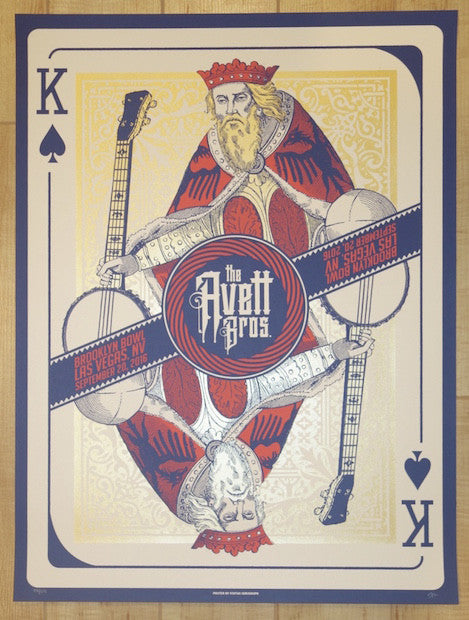 2016 The Avett Brothers - Las Vegas Silkscreen Concert Poster by Status Serigraph