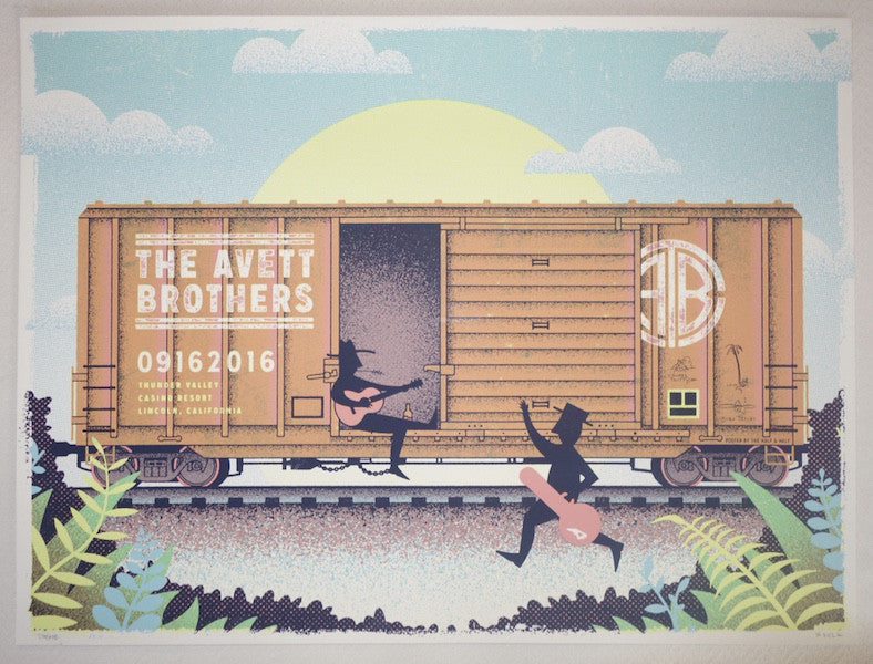 2016 The Avett Brothers - Lincoln CA Silkscreen Concert Poster by Half and Half