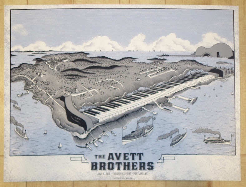 2016 The Avett Brothers - Portland Silkscreen Concert Poster by Neal Williams