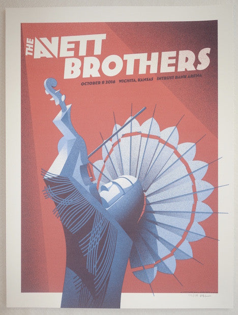 2016 The Avett Brothers - Wichita Silkscreen Concert Poster by Kyle Baker