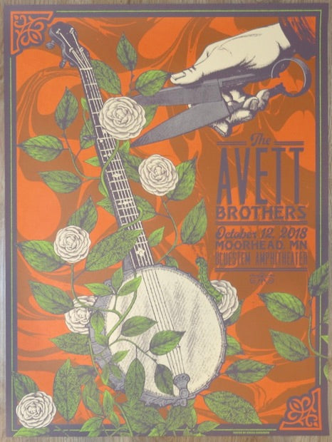 2019 The Avett Brothers - Moorhead Silkscreen Concert Poster by Status Serigraph