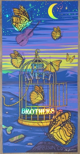 2019 The Avett Brothers - Red Rocks II AE Foil Concert Poster by Jim Mazza