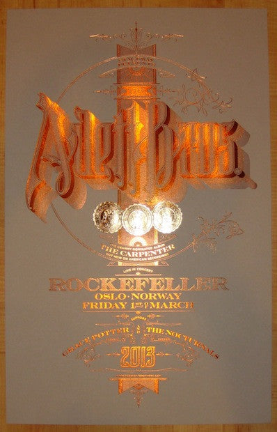 2013 The Avett Brothers - Oslo Letterpress Concert Poster by Martin Kvamme