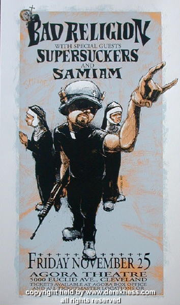 1994 Bad Religion & Supersuckers - Cleveland Concert Poster by