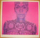 2010 Erykah Badu - Pink Lady Silkscreen Art Print by Emek