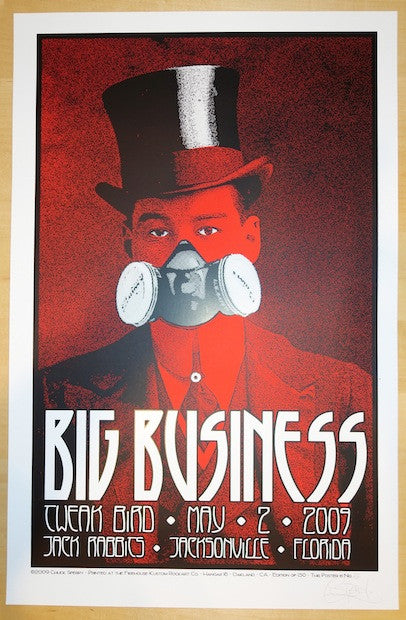 2009 Big Business - Jacksonville Silkscreen Concert Poster by Chuck Sperry