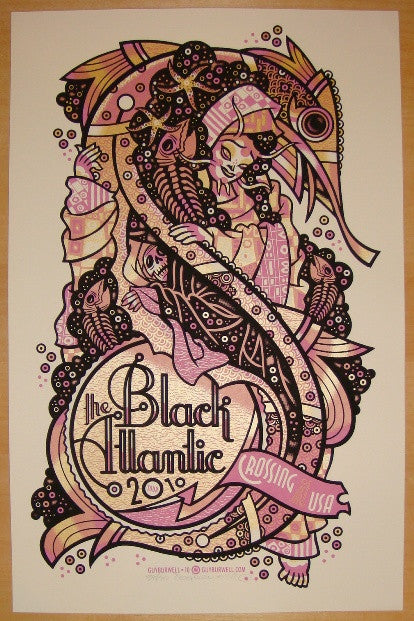 2010 The Black Atlantic - US Tour Silkscreen Concert Poster by Guy Burwell