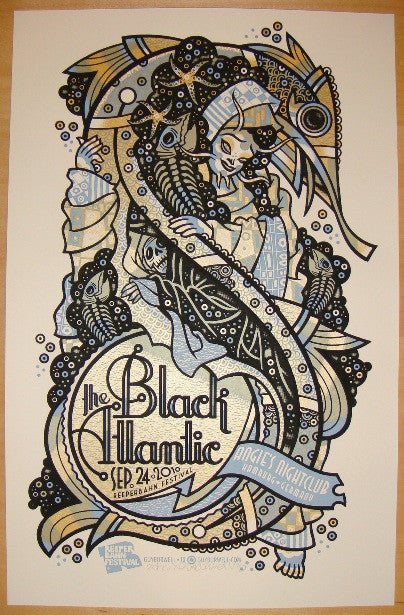 2010 The Black Atlantic - Hamburg Silkscreen Concert Poster by Guy Burwell