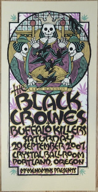 2007 The Black Crowes - Portland Silkscreen Concert Poster by Gary Houston