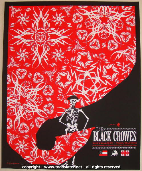 2008 The Black Crowes - Tulsa Silkscreen Concert Poster by Todd Slater