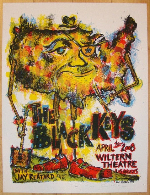 2008 The Black Keys - Los Angeles Silkscreen Concert Poster by Dan Grzeca