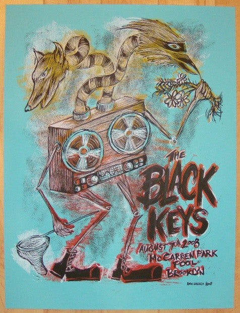 2008 The Black Keys - Brooklyn Silkscreen Concert Poster by Dan Grzeca