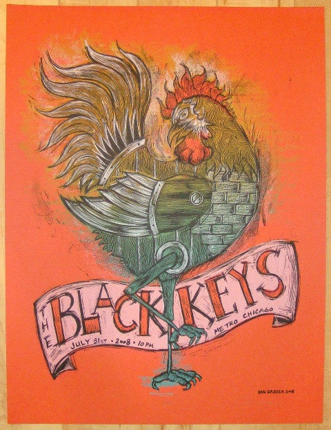 2008 The Black Keys - Chicago II Concert Poster by Dan Grzeca