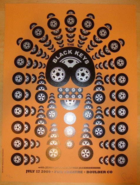 2009 The Black Keys - Boulder Silkscreen Concert Poster by Dan Stiles