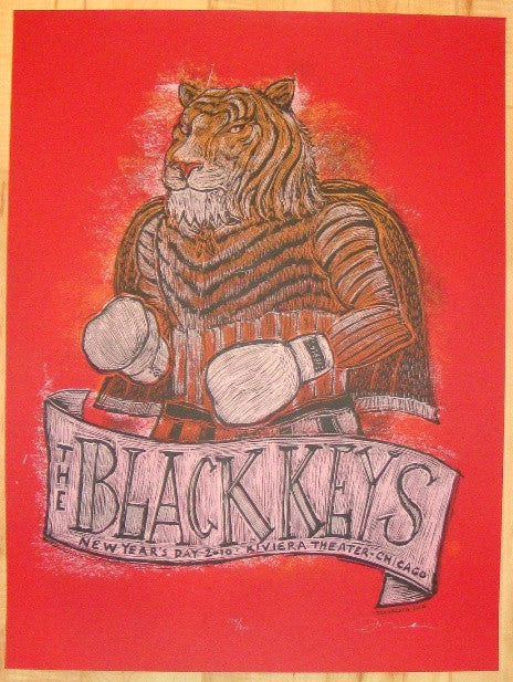 2010 The Black Keys - Chicago Silkscreen Concert Poster by Dan Grzeca