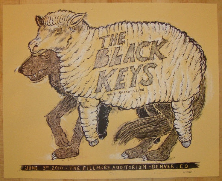 2010 The Black Keys - Denver Silkscreen Concert Poster by Dan Grzeca