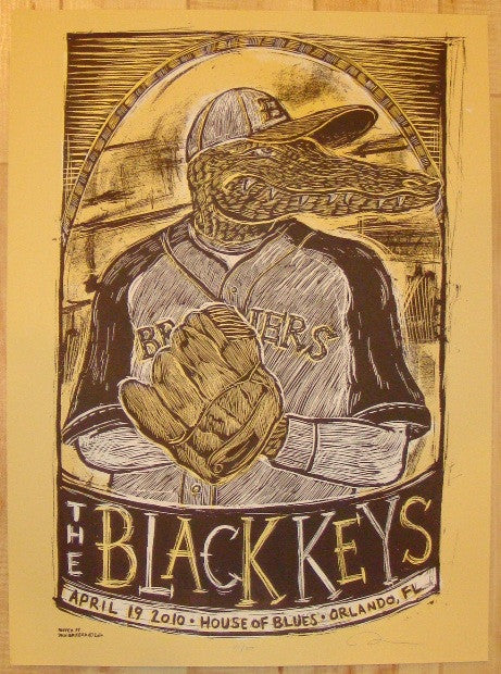 2010 The Black Keys - Orlando Silkscreen Concert Poster by Dan Grzeca