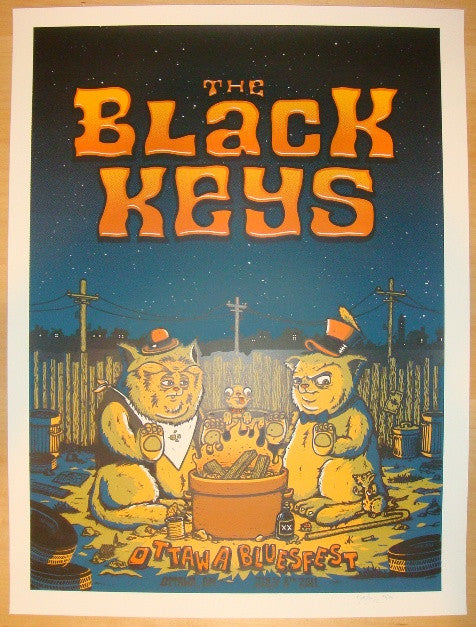 2011 The Black Keys - Ottawa Silkscreen Concert Poster by Matt Leunig