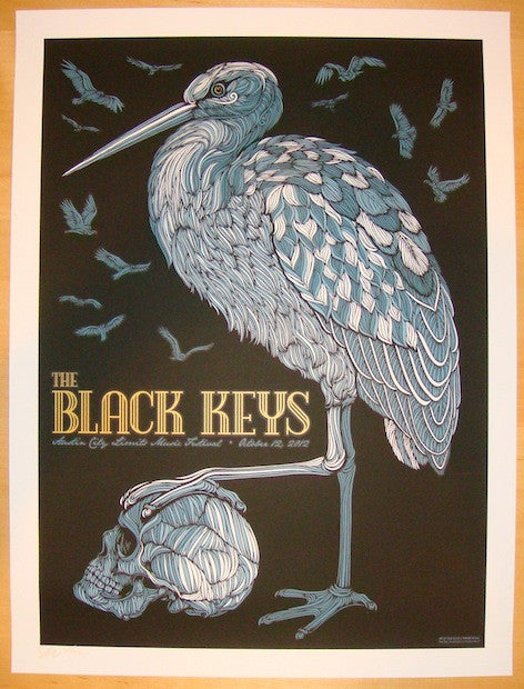 2012 The Black Keys - Austin Silkscreen Concert Poster by Todd Slater